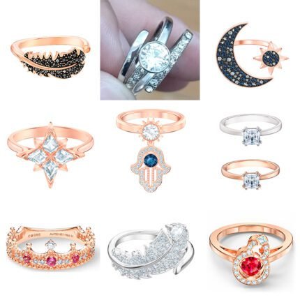 2024 New  Three Color Zircon Sun Moon Rose Gold Ring