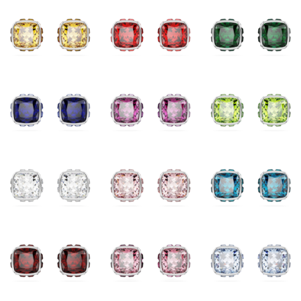 Multiple colors shining square zircon earrings