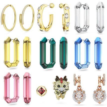 U-shaped multi-color zircon earrings