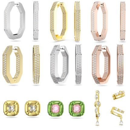 Multiple colors of sparkling zircon U-shaped earrings