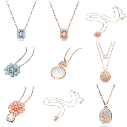 Sparkling Zircon Flower Square Zircon Pendant  Necklace