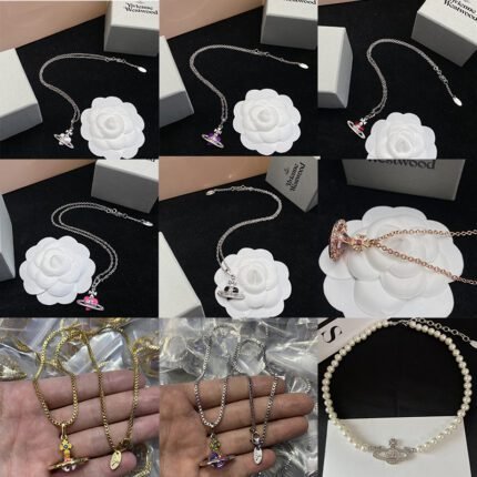 2024 New Exquisite Silver Necklace with Colorful Saturn Pendant