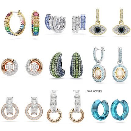 Colorful zircon ring earrings