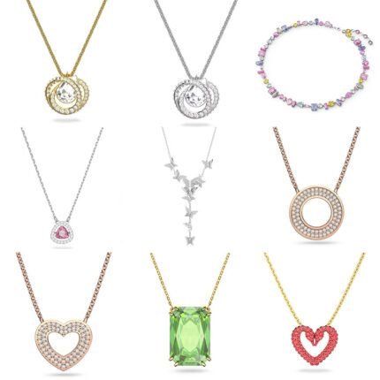 Multi colored frame circular droplet shaped zircon pendant necklace