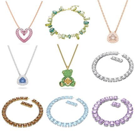 Multi colored square zircon  necklace