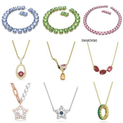 Multi colored square zircon  necklace