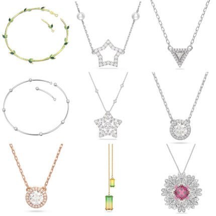 Ladies' fashionable and high-end sparkling zircon flower pendant  necklace