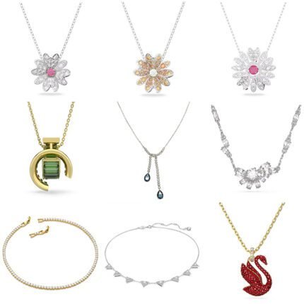 Ladies' fashionable and high-end sparkling zircon flower pendant  necklace