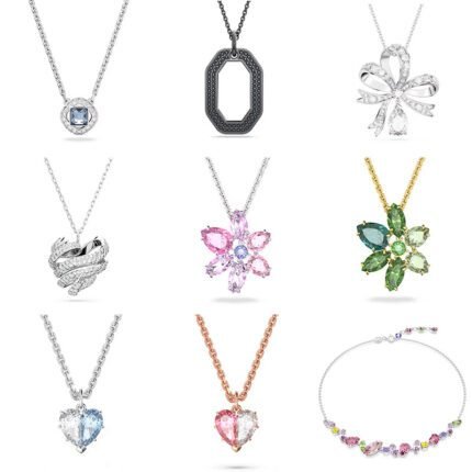 Sparkling Zircon Flower Pendant  Necklace