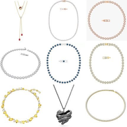 Fashionable and high-end sparkling round zircon  multiple necklaces