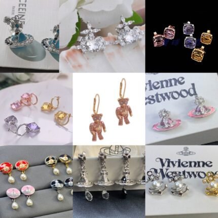 2024 New Exquisite Rose Gold Bear Inlaid Diamond Earrings