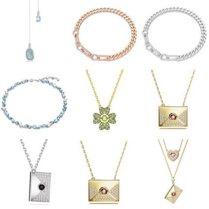 Sparkling Zircon Envelope  Multiple Necklaces