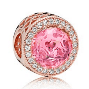 S925 Silver Women's Classic Romantic Pendant Jewelry Pink Round Pendant