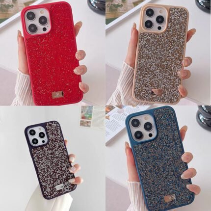New 2024 simple mobile phone case for men and women with fine glitter design suitable for various models