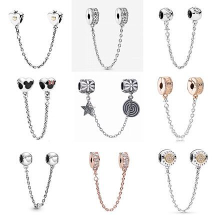Hot selling 925 silver Mickey Minnie pattern safety chain, diverse styles, practical functions