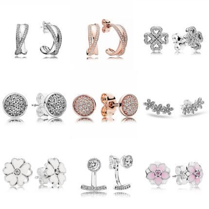 New high-quality 925 silver cherry blossom earrings, various styles waiting for you to choose from