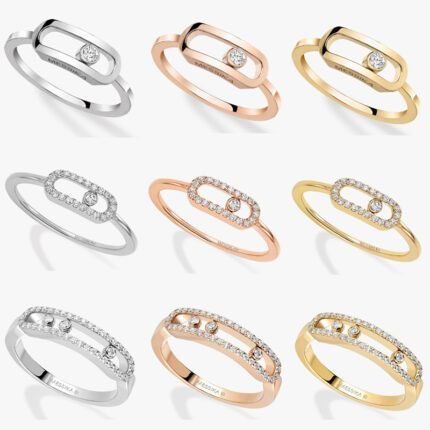 2024 New Rose Gold Diamond Set Exquisite Ring