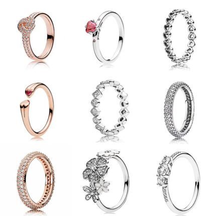 Various styles including 925 silver infinite heart-shaped hollow ring with niche design