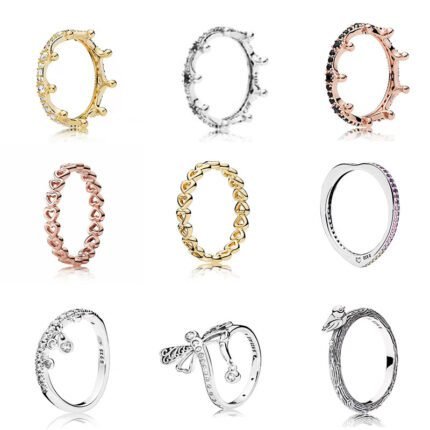 Personalized design 925 silver heart-shaped crown and other rings in multiple styles