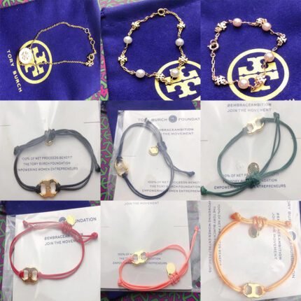 Sparkling zircon double T imitation pearl bracelet, simple multi-color thin rope double T bracelet