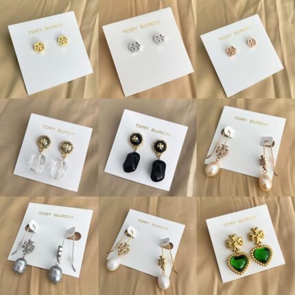 Small polygonal earrings, sparkling round zircon earrings, three color imitation pearl earrings