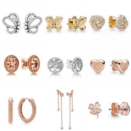 New high-quality 925 silver heart-shaped butterfly earrings and various styles