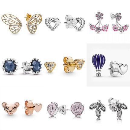 High end niche design 925 silver flower butterfly wing earrings and other styles