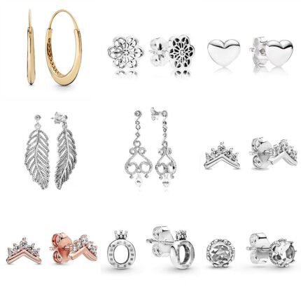 High end, niche 925 silver hollowed out design earrings and other styles