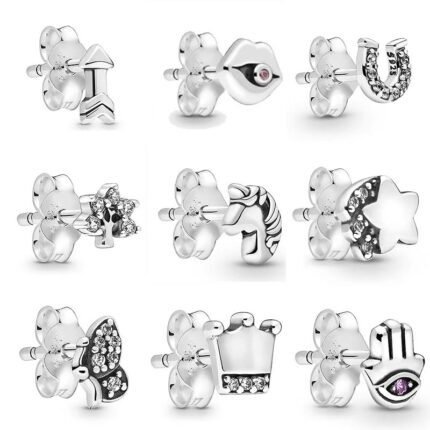 925 silver personalized creative earrings with niche design, shining and charming