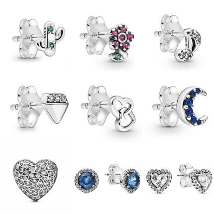 New fashion design 925 silver sparkling earrings, full of creativity