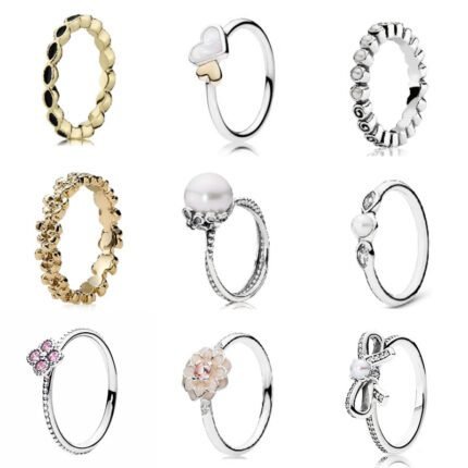 Hot selling 925 silver high-quality bow pearl ring, available in multiple styles