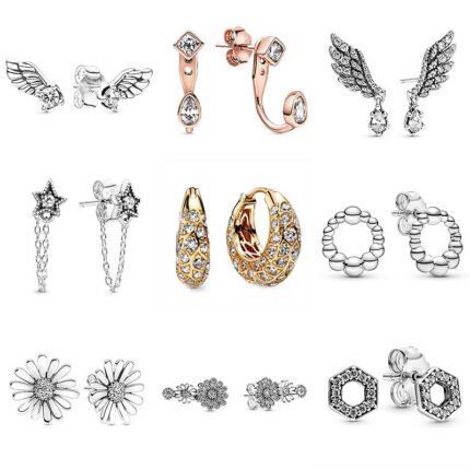 New niche design 925 silver shiny bird wing earrings with diverse styles