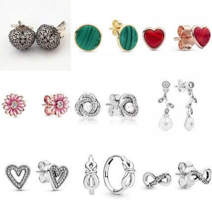 925 silver heart-shaped daisy earrings with design sense