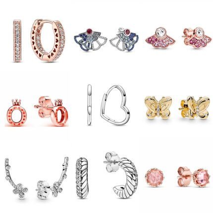 Fashionable 925 silver hollow butterfly and other styles of earrings, with a sense of design