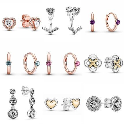 Exquisite 925 silver zircon earrings with niche design, can be freely matched