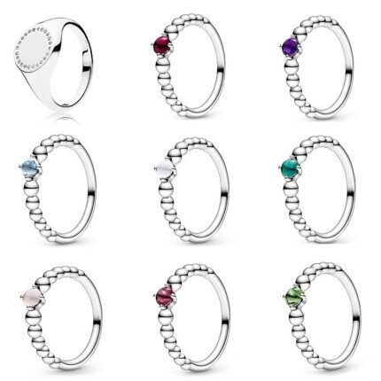 New 925 silver high-quality Blazing Red Beaded Ring, available in multiple other colors