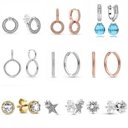 New Light Luxury High Quality 925 Silver Zircon Multi Loop Earrings with Multiple Styles