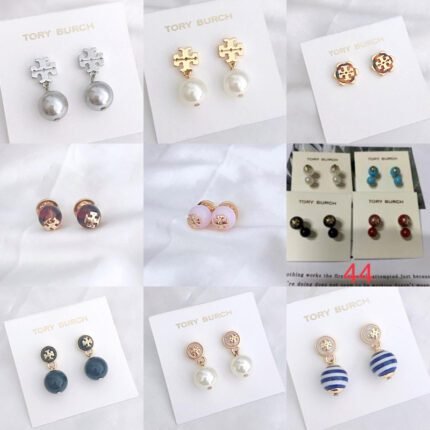 Small round multi-color zircon double T earrings