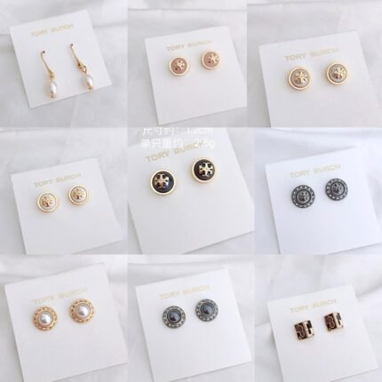 Multiple styles of round zircon small round double T earrings