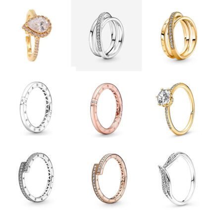 Simple design 925 silver high-quality multi ring diamond ring with logo