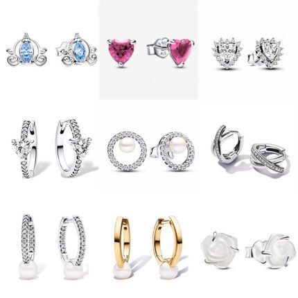 New minimalist design 925 silver rose pearl earrings in multiple styles