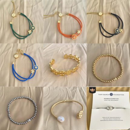 Green double-layer leather double T bracelet