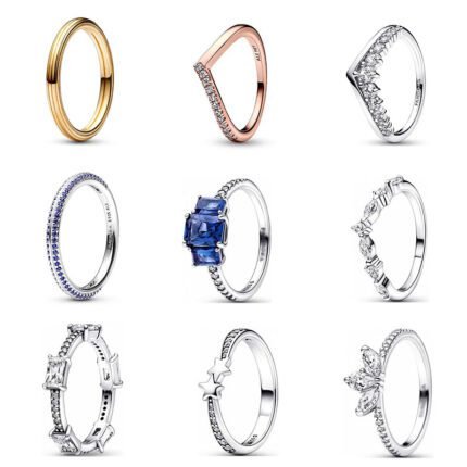 A niche style 925 silver high-quality three stone diamond studded ring with multiple styles