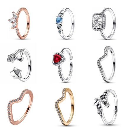 A niche design 925 silver high-quality exquisite diamond studded ring with multiple styles