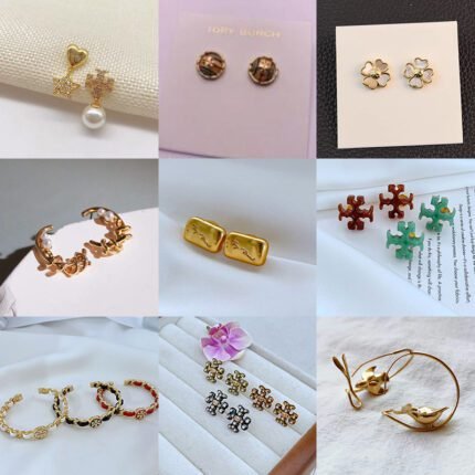 Love Star Double T Pearl Earrings, Love Lucky Clover Earrings, Three Color Leather Interwoven Circular Earrings