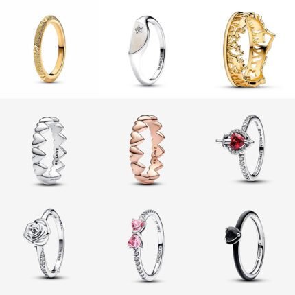 Simple 925 silver high-quality light luxury rose ring, available in various styles