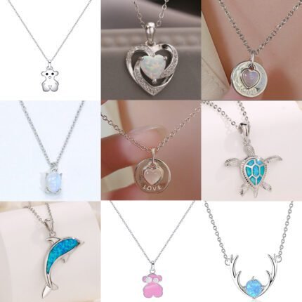 2024 New Cute Silver Bear Standing Pendant Necklace