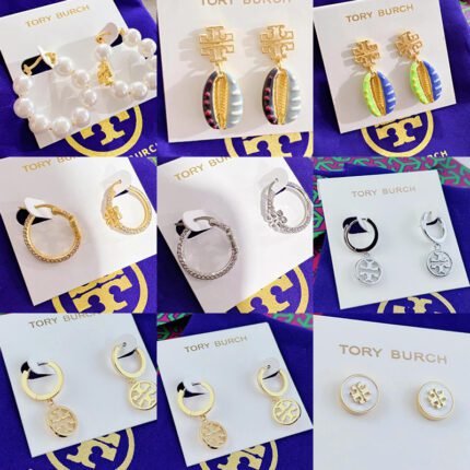 Pearl gold ring earrings, spot dyed seashells, sparkling zircon ring earrings, white double T ring earrings