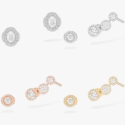 2024 New Luxury Rose Gold Inlaid Gemstone Earrings