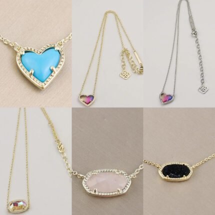 Sparkling zircon heart, oval pendant necklace